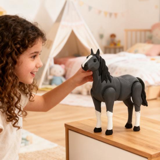 Yousheng 3D Printed Horse Figurine Movable Joints Horse Figure Stress Relief Fidget Toy Animal Model Statue Desktop Decoration Ornament