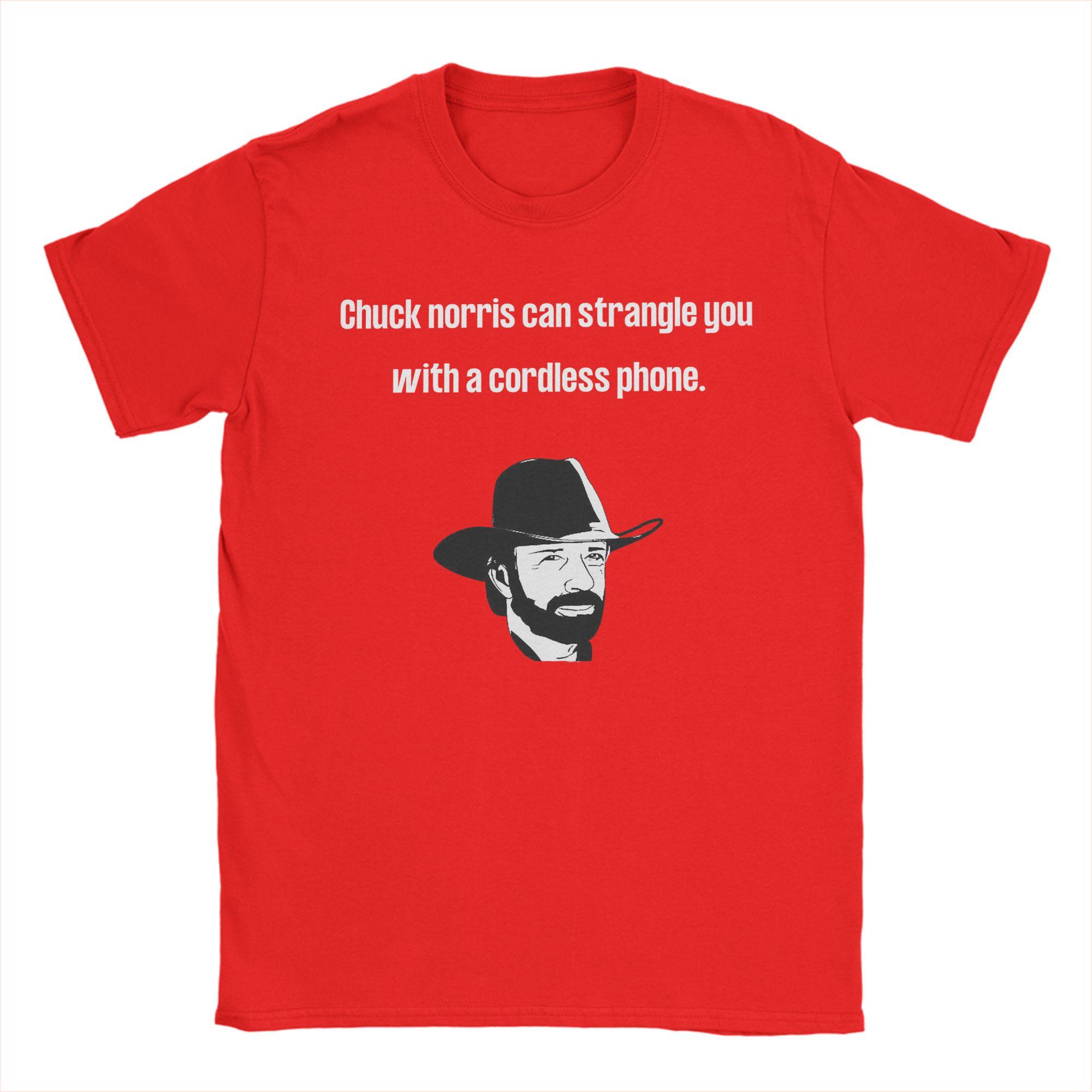 

Chuck Norris can strangle you Cotton T Shirt For Men Summer Vintage TShirts Hippie Tee Shirt Plus Size Loose Clothes S