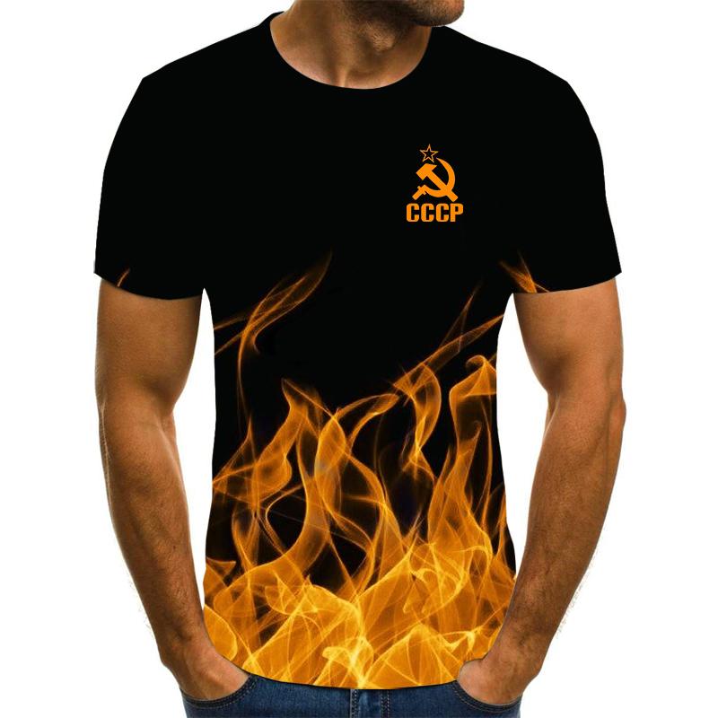 2026 Men's T-shirt Short Sleeve Solid Men's Loose T-shirt Men's Top Brand New CCCP Brand Men's 3D T-shirt Short Sleeve