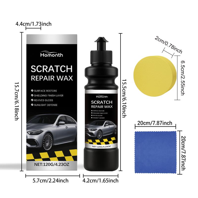 Kit de réparation de surface de voiture 120g Pâte à polir à la cire pour la restauration de peinture automobile Utilisation facile Nettoyage et polissage