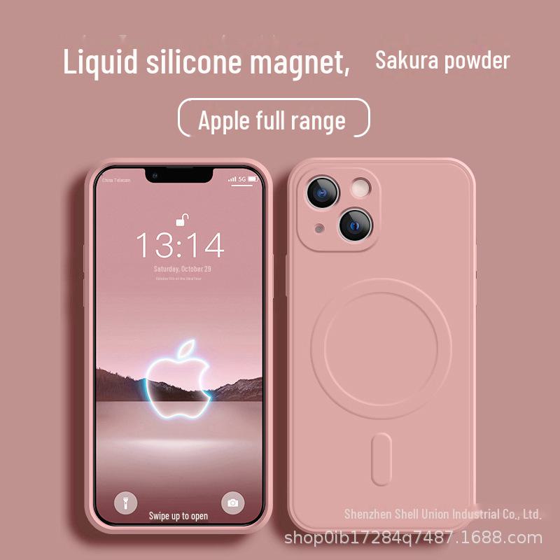 iPhone 15 Magnetic Liquid Silicone Magsafe Case for Apple 14ProMax. Protect your phone with this 12-piece set.