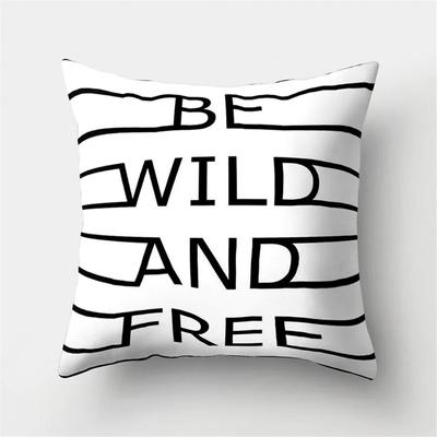 Housse de coussin géométrique blanc et noir x Taie d'oreiller Décor de canapé Polyester Maison