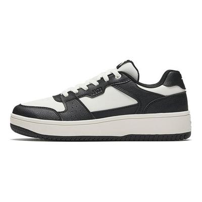 Break Bamboo Fabric Synthetic Leather Comfortable Simple Non-Slip Wear-Resistant Low-Top Skate Shoes Women Sneaker Black White 122448010-2