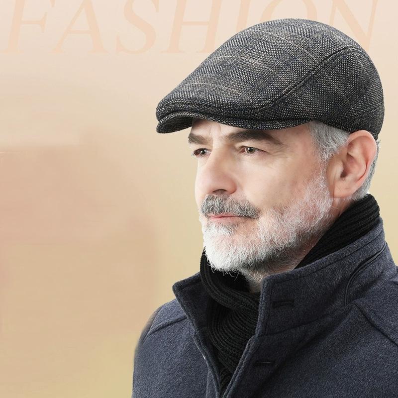 Men's Winter Trapper Hat with Ear Flaps - Thick, Warm & Windproof for Seniors, Fashionable Polyester Cap