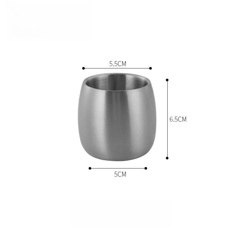 1PC Stainless Steel Water Cup Children's Anti-drop Drinking Water Leisure Restaurant Double-layer Anti-scalding Tea Cup