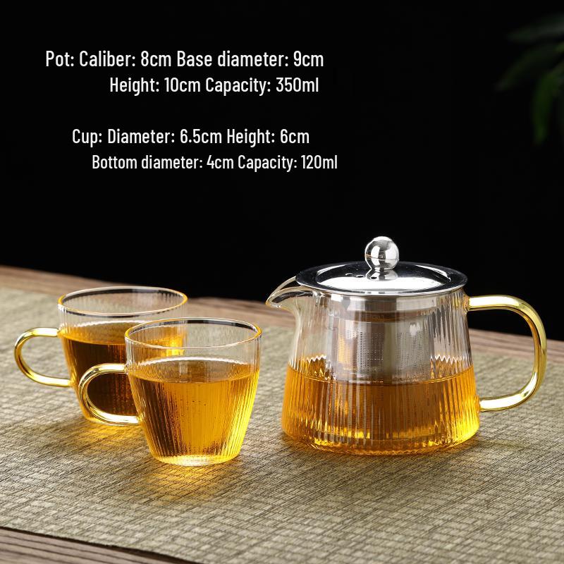 2026 Thickened Glass Teapot with Integrated Infuser – High-Temperature Resistant for Home Brewing