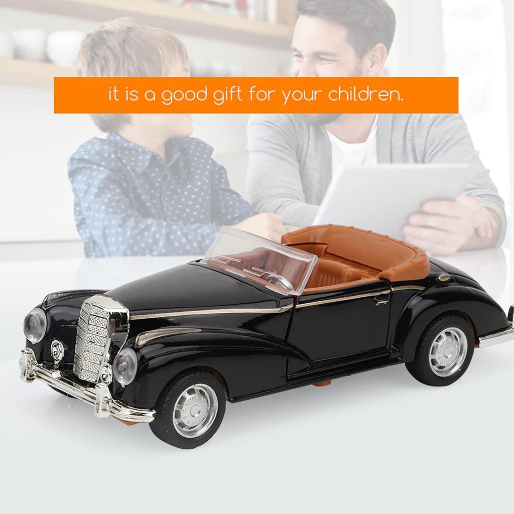Miniature Car Classic Car Lighting Birthday Kids Toy, Look, Function, Gift, (Black)