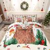 Homewish Kawaii Xmas Bear Duvet Cover SetCute Gingerbread Man Comforter Cover SetHappy New Year Bed Set For Kids Girl