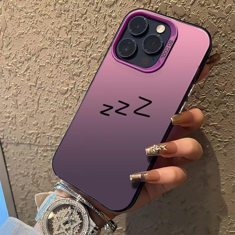 

Sterling Silver Sleep Symbol Shell Case for iPhone 15/14/13/12 Pro/Max iPhone 17 Air фиолетовый