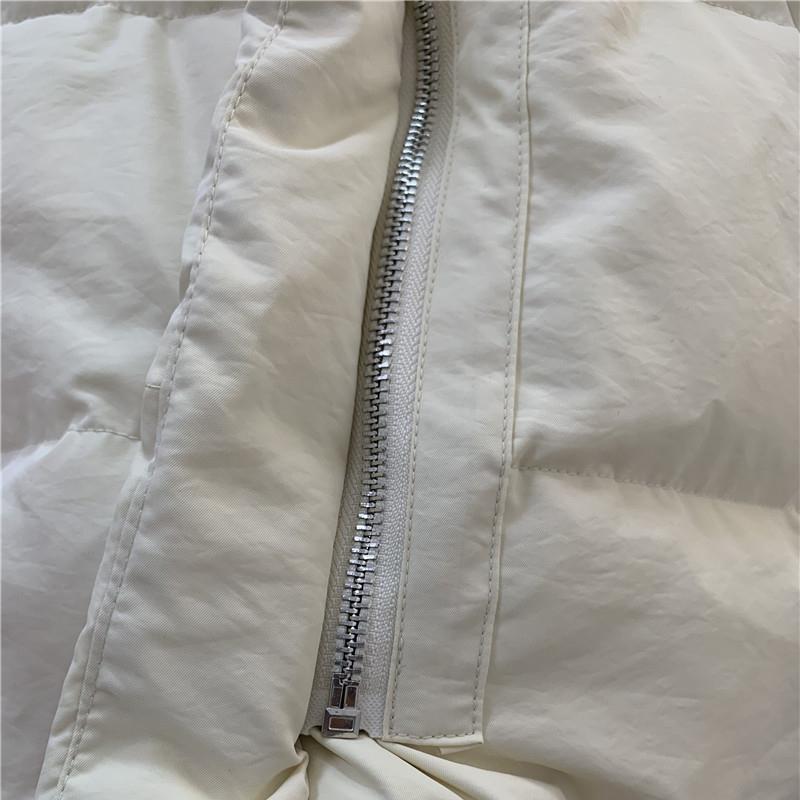 Winter Autumn Women's Stand Collar Solid Color Sleeveless Warm Vest Jacket Ladies Loose Chic White Duck Down Coat