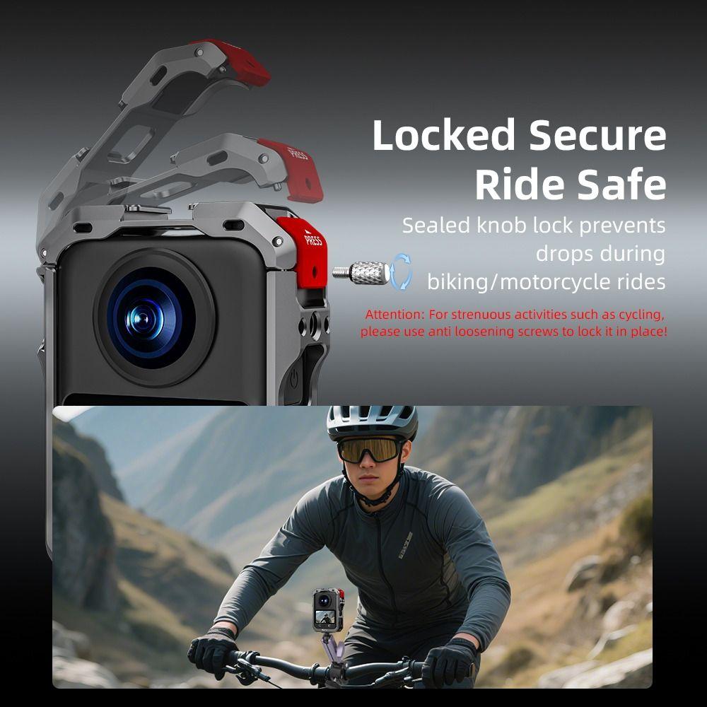 Quick Release Metal Rabbit Cage Cold Shoe Mount Frame for DJI Osmo 360 Action Camera Accessories