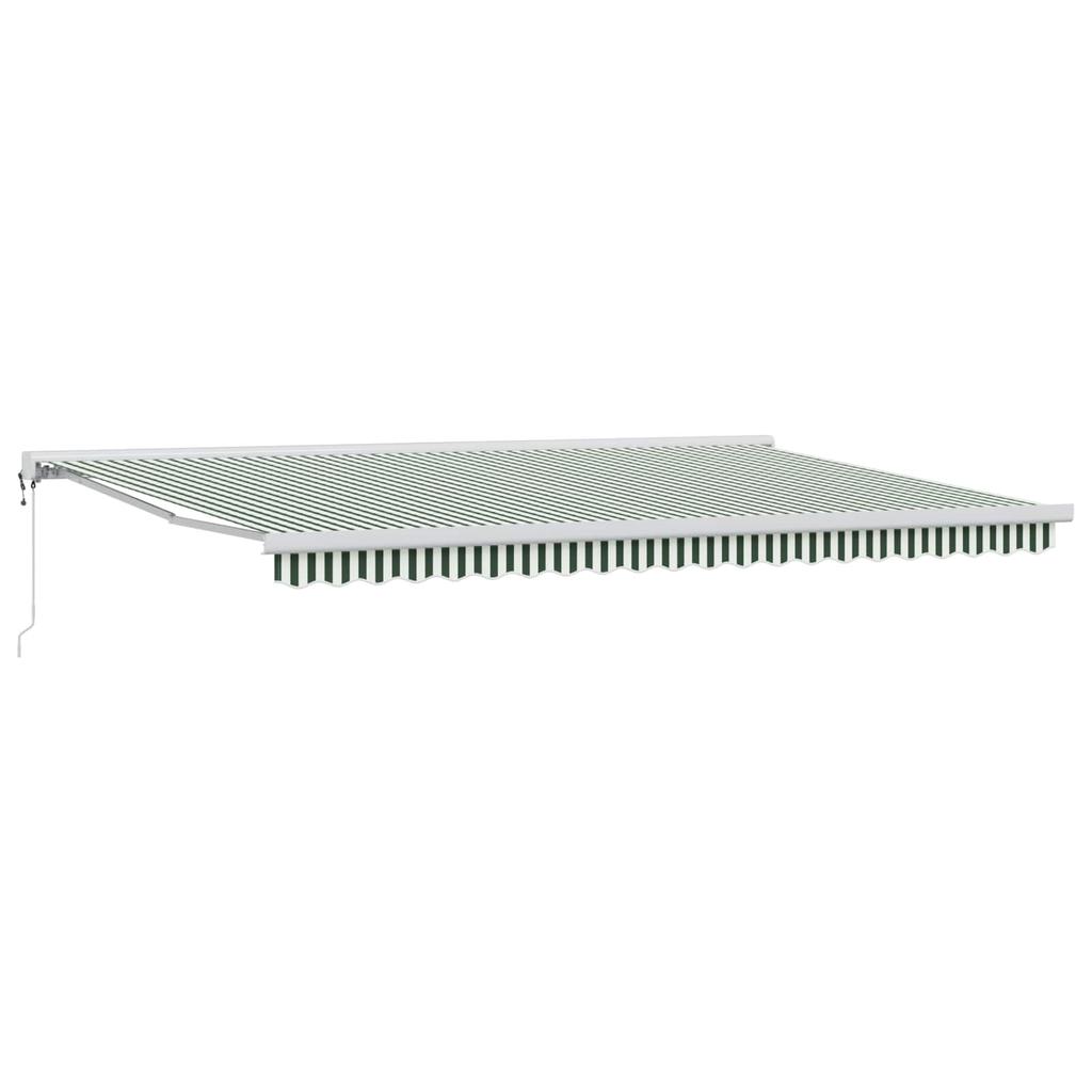 Retractable Awning Green and White 500 X 300 X 165 Cm