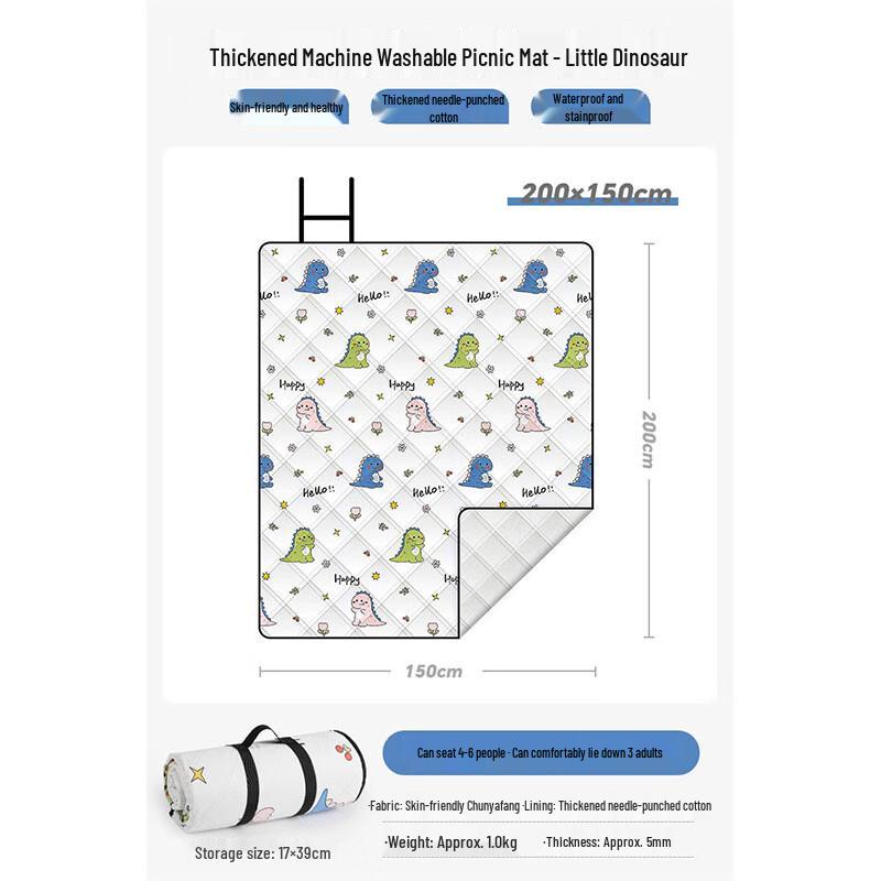 Dinosaur Thickened Flannel Picnic & Camping Mat