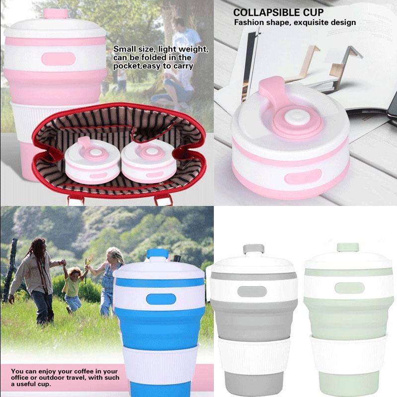 Stabiler 350ml Tragbarer Mini Silikon Faltbarer Kaffeebecher Für Outdoor-Abenteuer