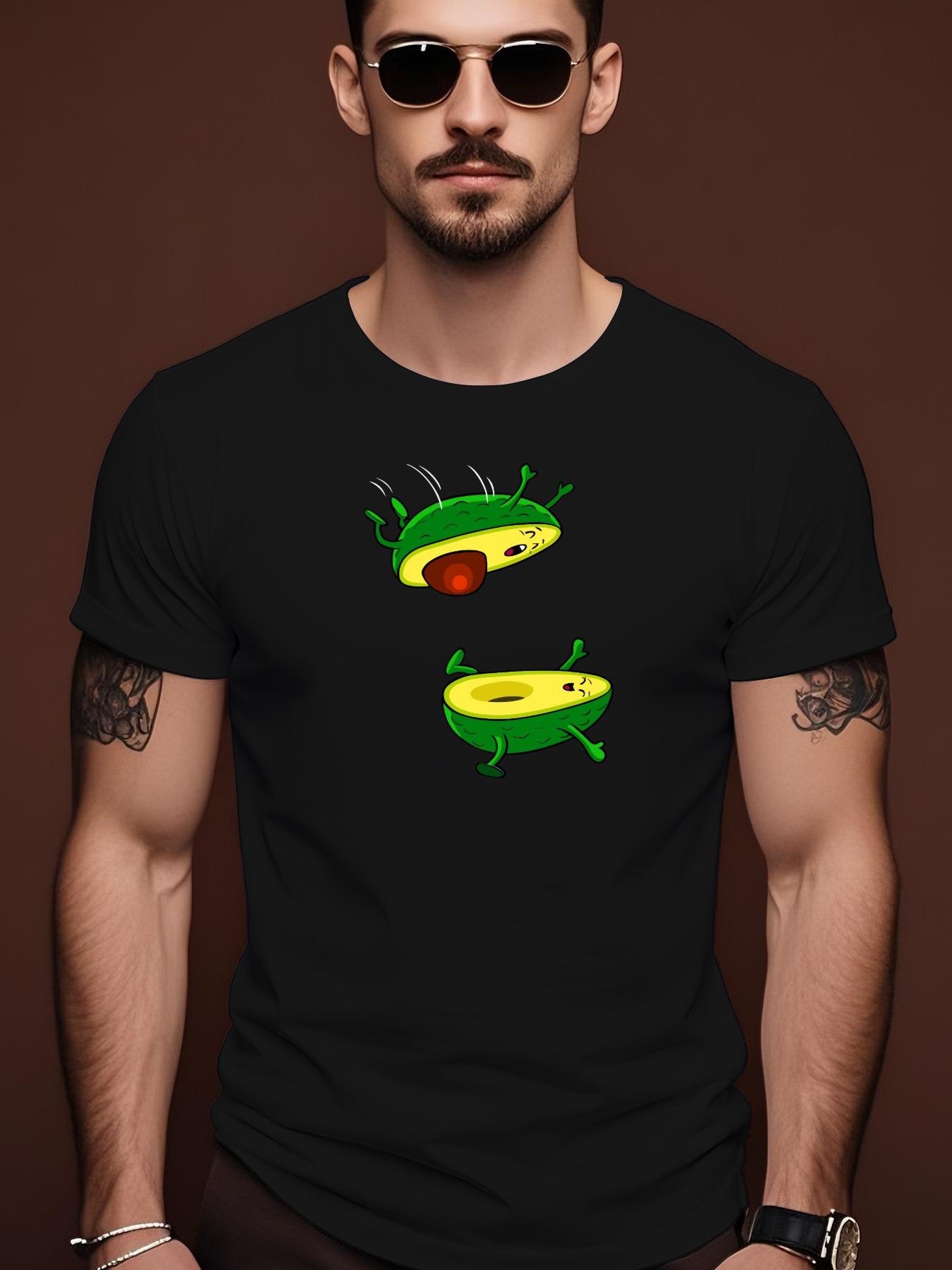 Avocado Print Summer Casual Round Neck Short Sleeve Tshirt L