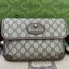 [Pre-Owned] Neo Vintage Series Gold Foil Logo Monogram Tiger Head Decorative Striped Shoulder Strap Canvas And Leather Messenger - Very Good #133LWPE