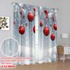 2 Stück, 2D-Flachdruck Kreative Vorhänge Weihnachtskugeln Schneeszene Langlebiger 100% Polyesterstoff (ohne Stange) Dekorationen Für
