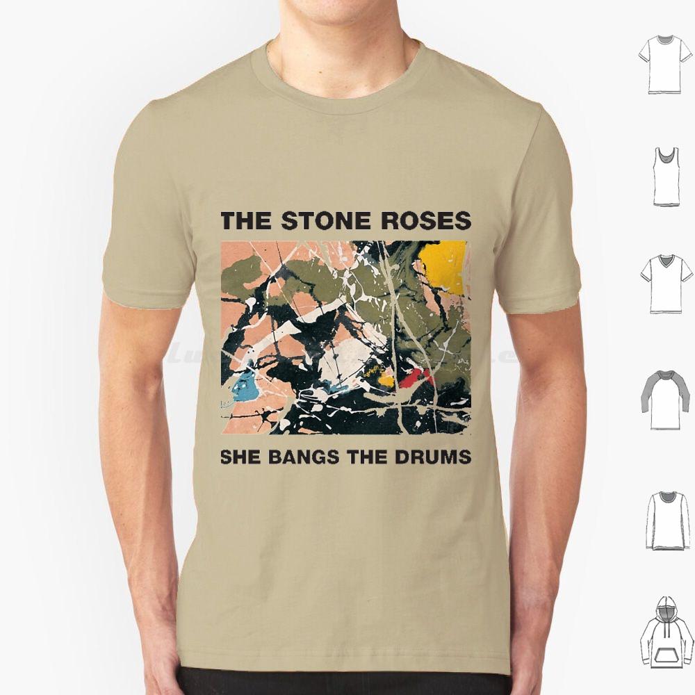 Trendiges She Bangs The Drums T-Shirt Große Größe 100% Baumwolle The Stone Roses Stone Roses The Stone Roses Galaxy Stone Madchester