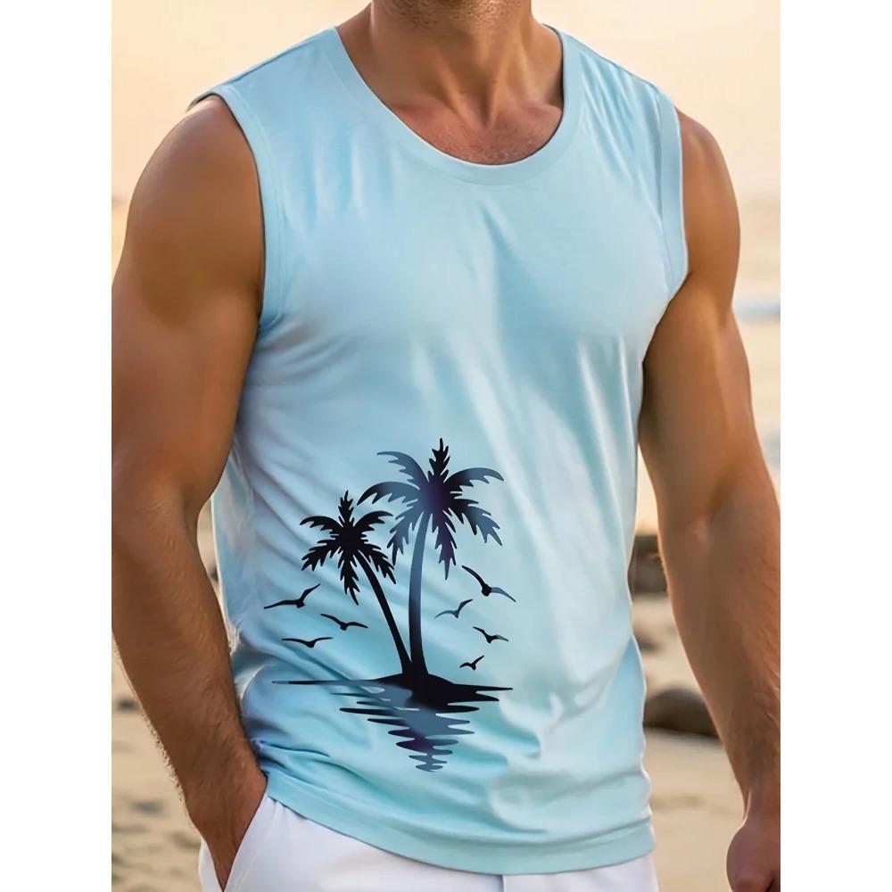 Summer Casual Men's Outdoor Beach Vest Fashionable Sleeveless Street Sport Style Men's Oversized Loose Comfortable Breathable Vest