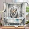Funny Cat, Dog Shower Curtains with Hooks Home Decoration for Funny Bath Animal Bathroom Curtain Polyester Fabric Bath Curtain