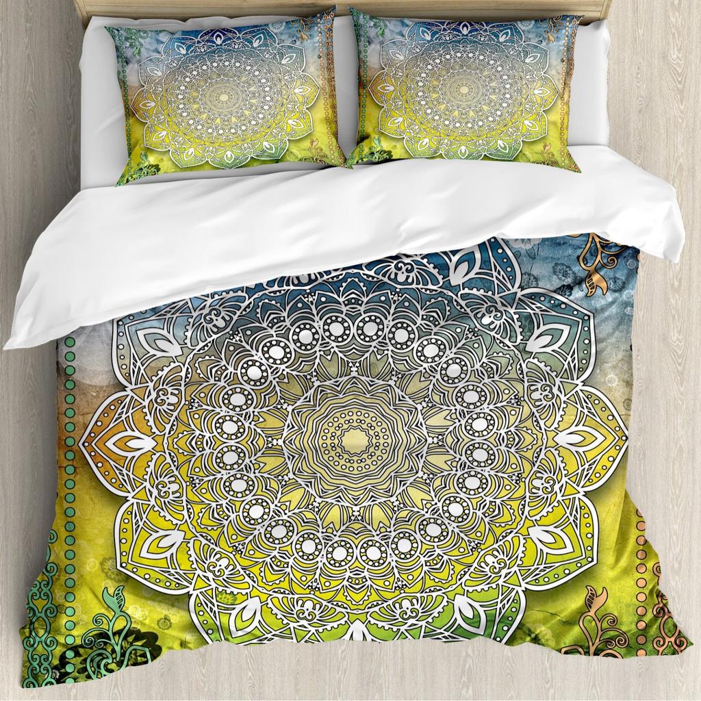 Mandala Bohemian Floral Bedding Set Fashion Printed Polyester Quilt Cover Home Textile Kit