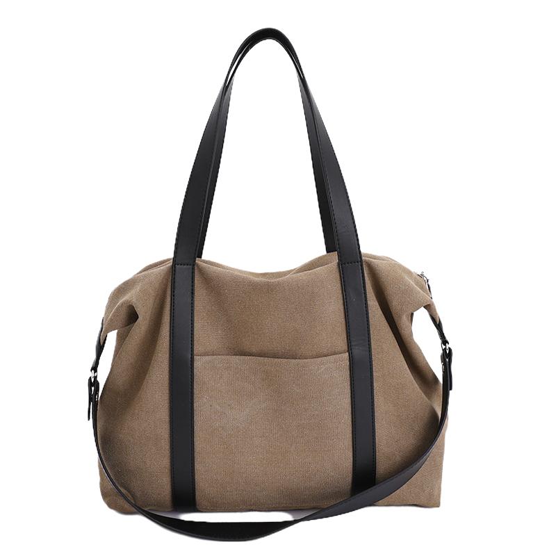 Canvas Duffel Bag Women's Large Capacity Tote Shoulder Bag Casual Travel Handbag