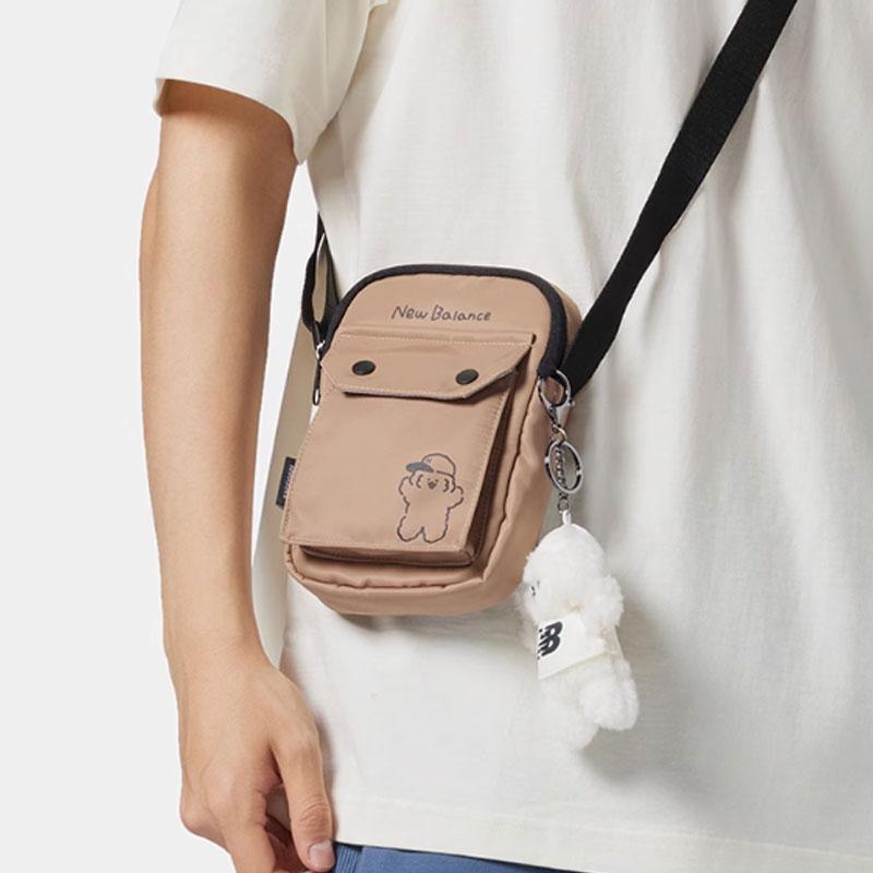 New New Balance Fabric Shoulder Bag, Crossbody Bag Regular Unisex Khaki LAB42407KH