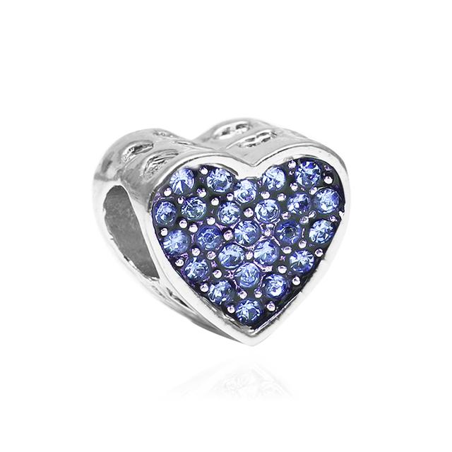 2pcs Colorful Crystal Charm Beads Fit Original Brand Charms Bracelets Necklaces Silver Color Women 'S Bracelet Diy Jewelry Making