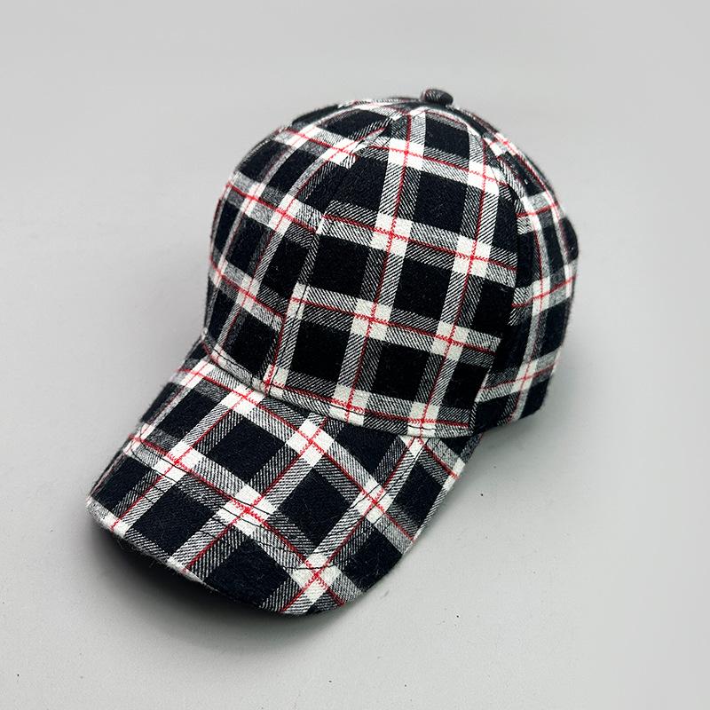 Spring And Summer Plaid British Retro Thousand Bird Grid Classic Baseball Cap Men And Women Retro Sunshade Personality Fashion Versatile