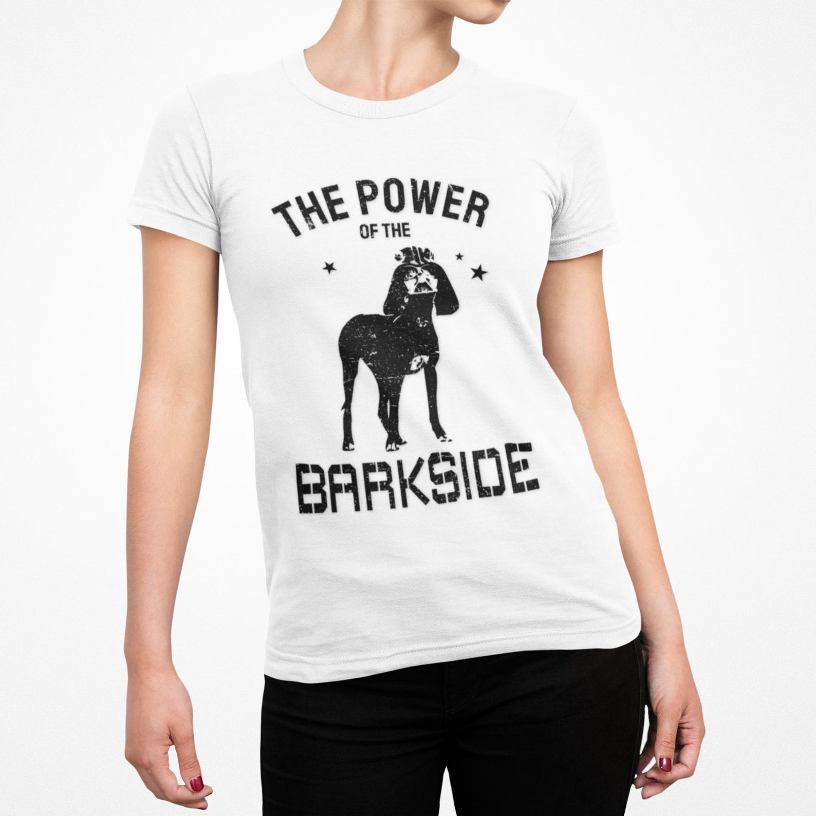 Star Wars Inspired Dog Tee - The power of the bark side - Darth Vader Canine Design by MostWantedShirtsts S