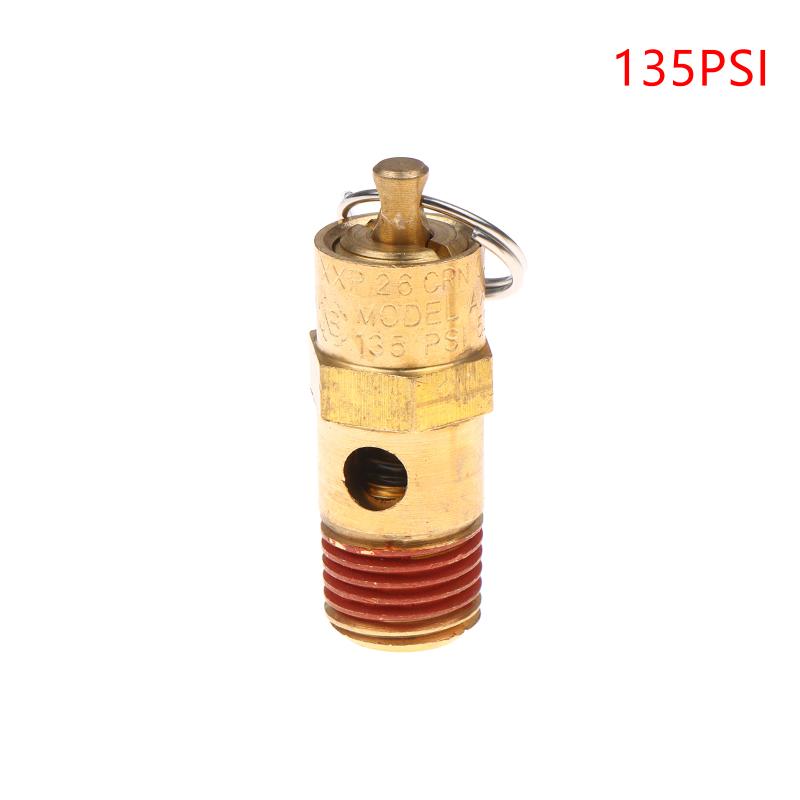 Soupape de sécurité de surpression pour compresseur d'air mâle 1/4'' NPT Raccord d'entrée fileté Soupape de pression 125Psi-270Psi Soupape de sécurité