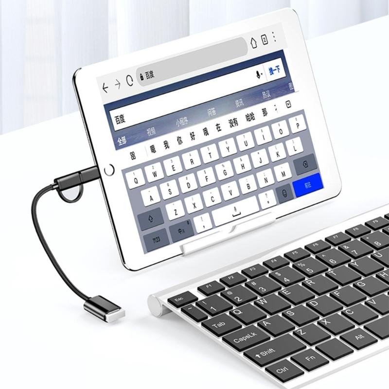 Double  Interfaces OTG Cable Portable OTG Adapter with Aluminum Housing Data Transfer Cable 150mm Length for Phones Tablets 