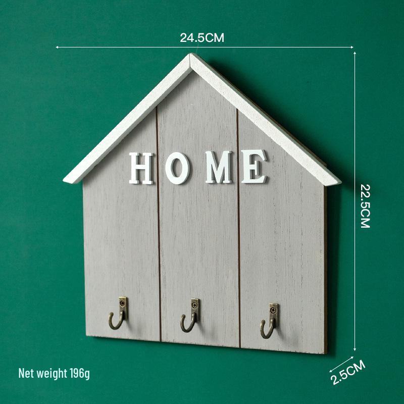 Wooden Wall-Mounted Key and Coat Hook – Punch-Free Door Hanger for Entryway