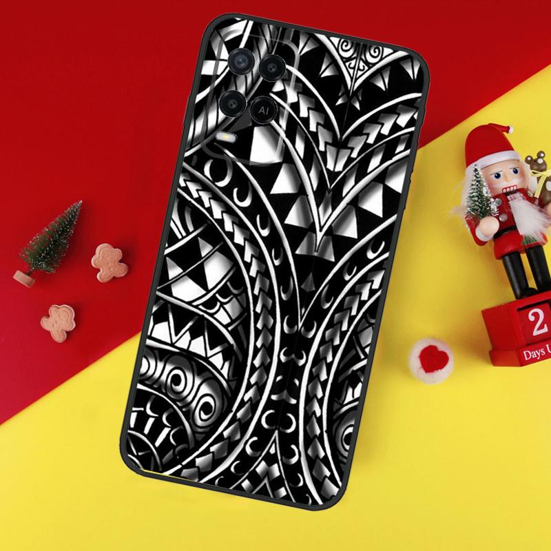 Maori Samoan Polynesian Tribal Case For Oppo A94 A74 A54 A60 A40 A80 A16 A76 A96 A98 A58 A78 A18 A38 A57 A17 A15 A5 A6 Pro
