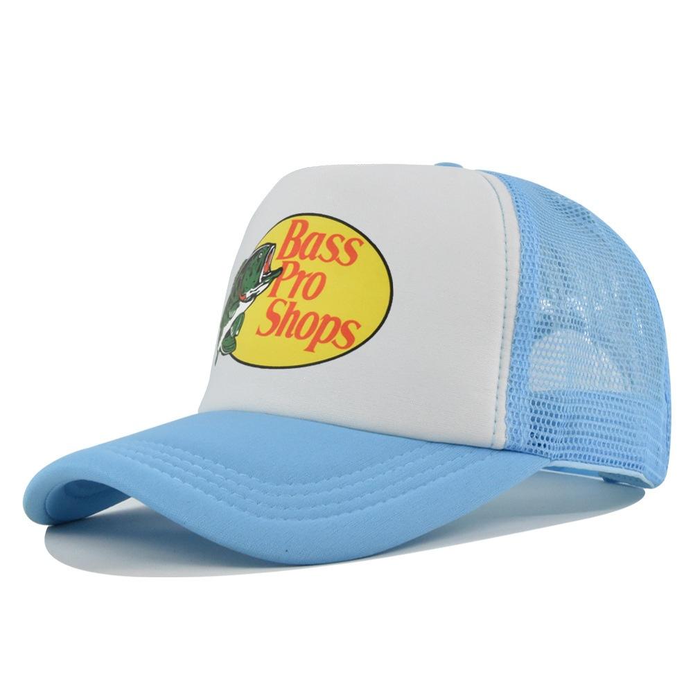 Cool hat Baseballpet vis zeefdruk gaas klep pet heren en dames gaaspet wandel reizen zonnehoed polyester adjustable