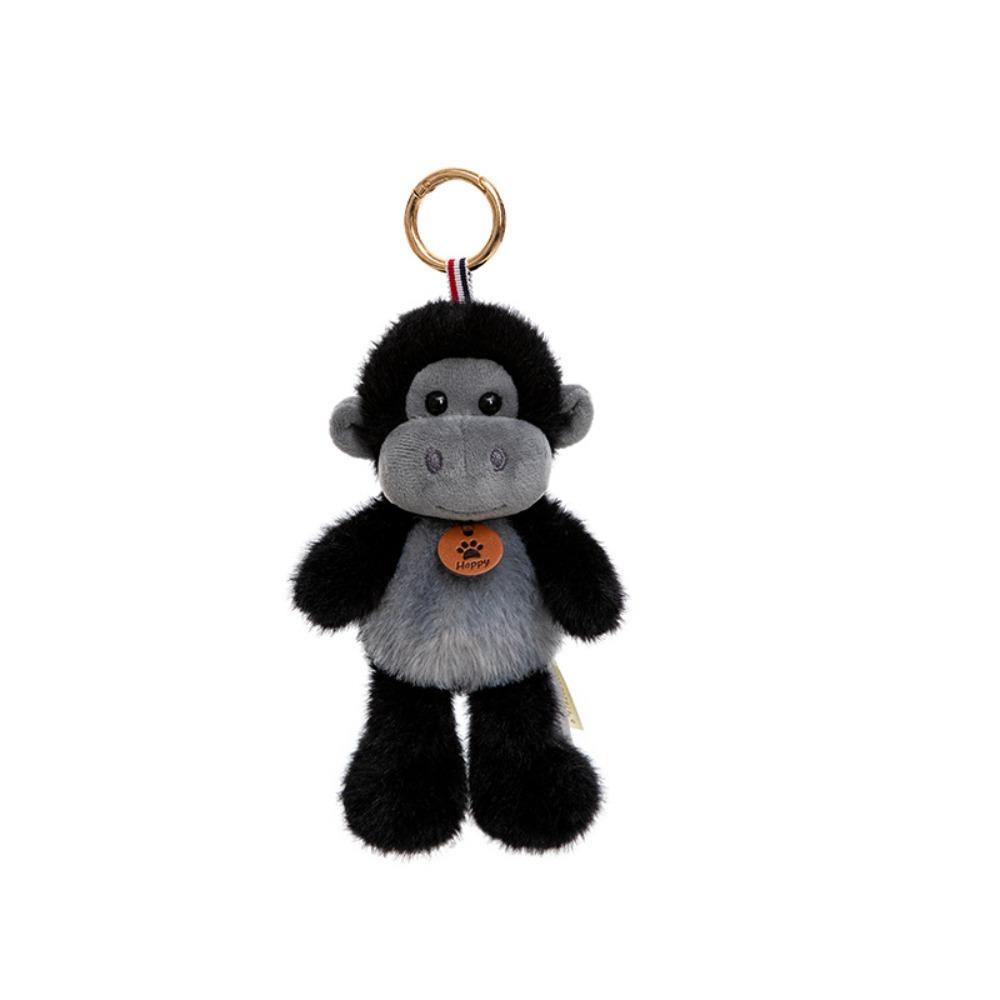 Niedlicher Plüsch Cartoon Tier Schlüsselanhänger Riesenpanda Biene Katze Hund Schlüsselring Schlüsselkette Elefant Affe Tasche Anhänger Schüler black