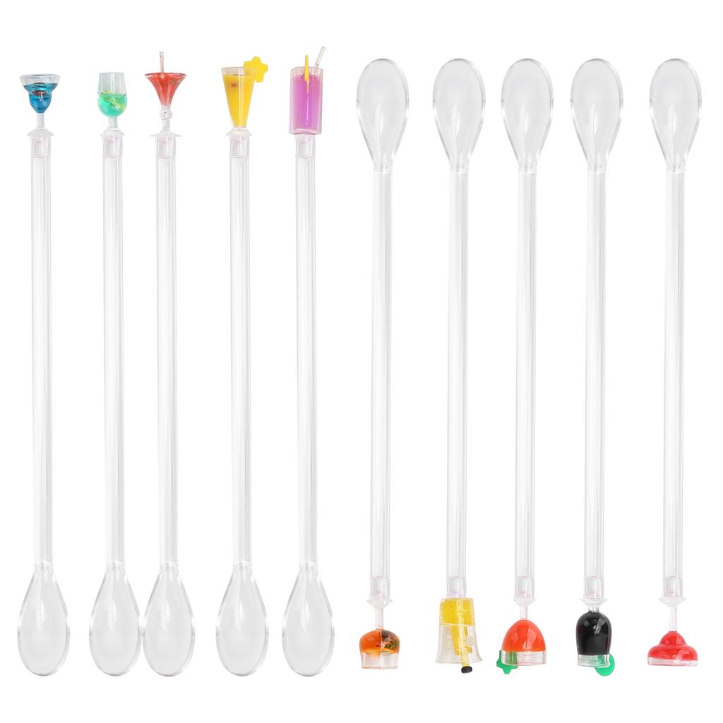 10PCS Cute Cocktail Drink Mixer Bar Stirring Mixing Sticks Spoons Bar Kitchen AccessoryL
