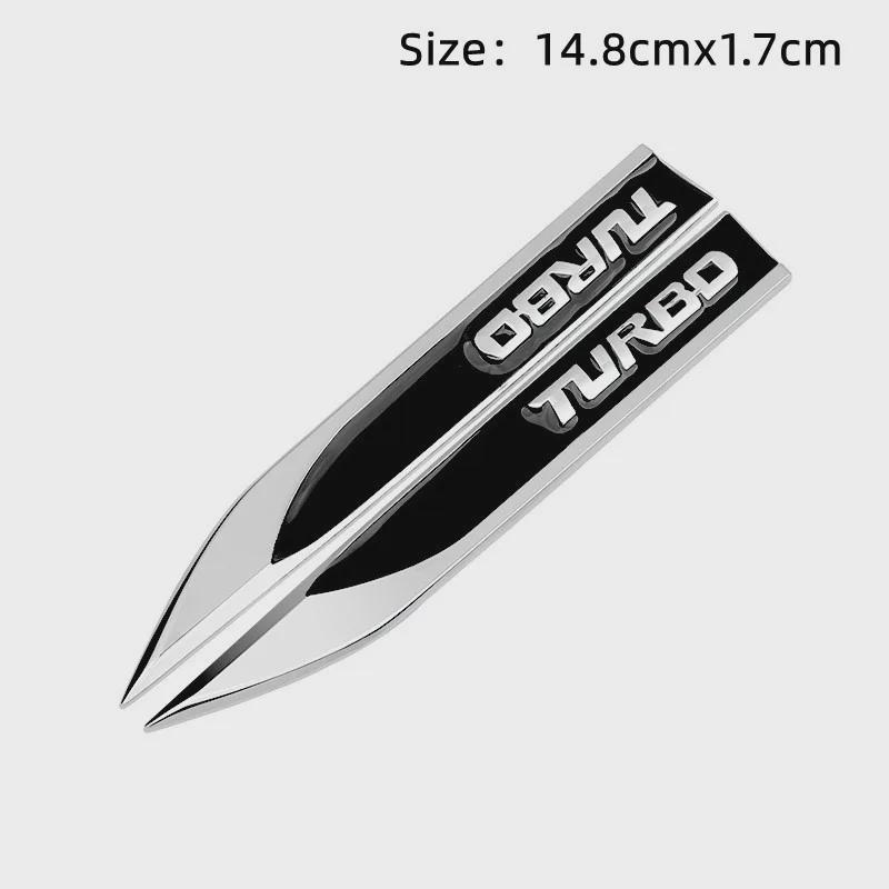 

1Pairs 3D Metal Turbo Logo Car Fender Side Blade Emblem Badge Sticker Auto Styling Accessories чорний