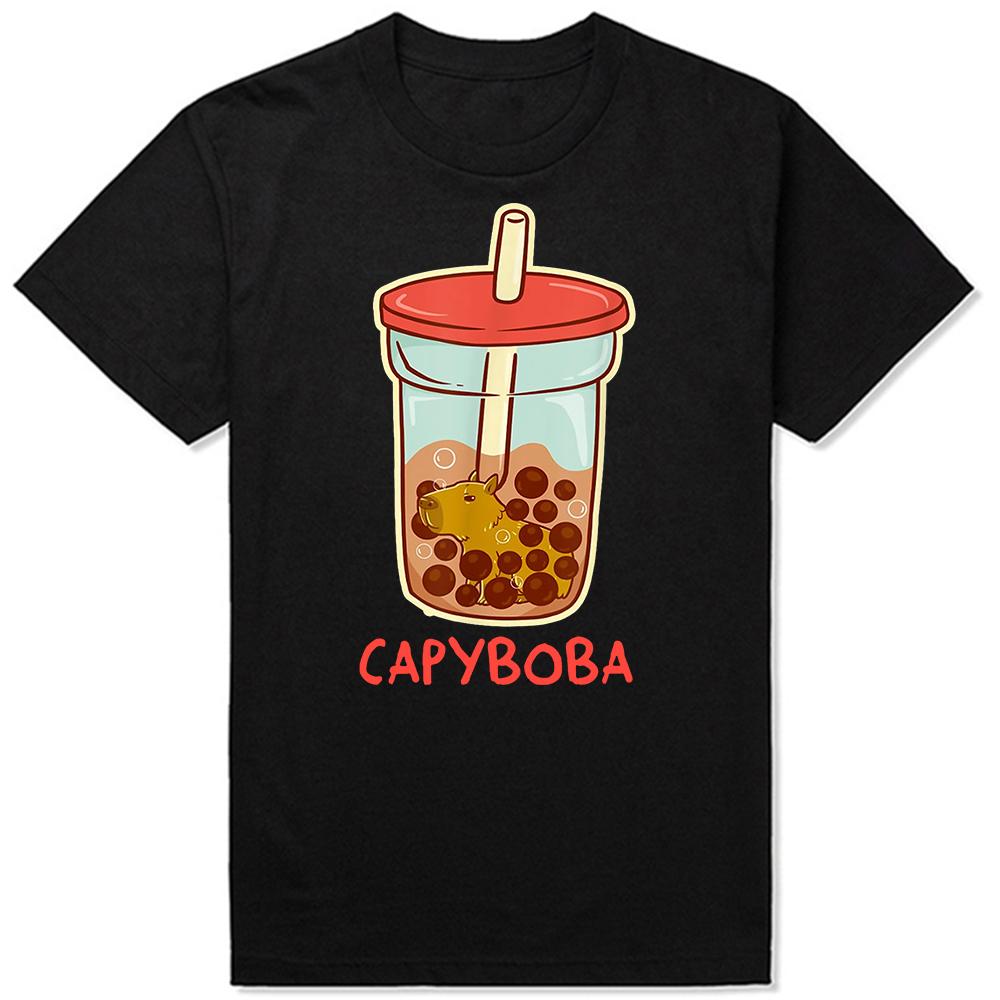 Retro Lustiges Capybara Don't Worry Be Capy T-Shirts Sommer Grafik Baumwolle Streetwear Kurzarm Geburtstagsgeschenke T-Shirt Männer
