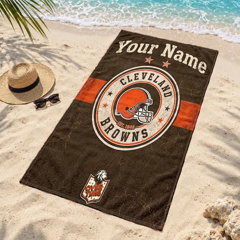 Cleveland Browns Custom Name Beach towels also serve as bath towels summer essential a musthave for the outdoors the beach and the pool