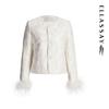 ELLASSAY Early Spring Jacquard Cloud Pattern Short Jacket