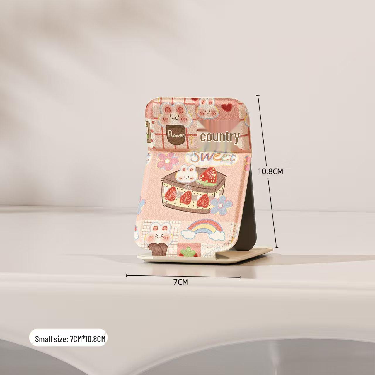 Cartoon Folding Desktop Makeup Mirror with Creative Design