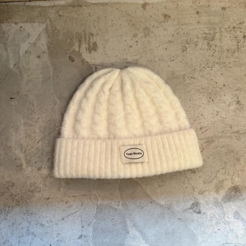 Letter Cloth Woolen Hat Twist Hat Autumn and Winter Warm and Cold Proof Ear Protection Hat Versatile Knitted Hat for Men and Women