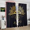 Light Black Ramadan Lucky - HD Printed Curtain - Polyester material - Suitable for bedroom   living room   study (customizable)