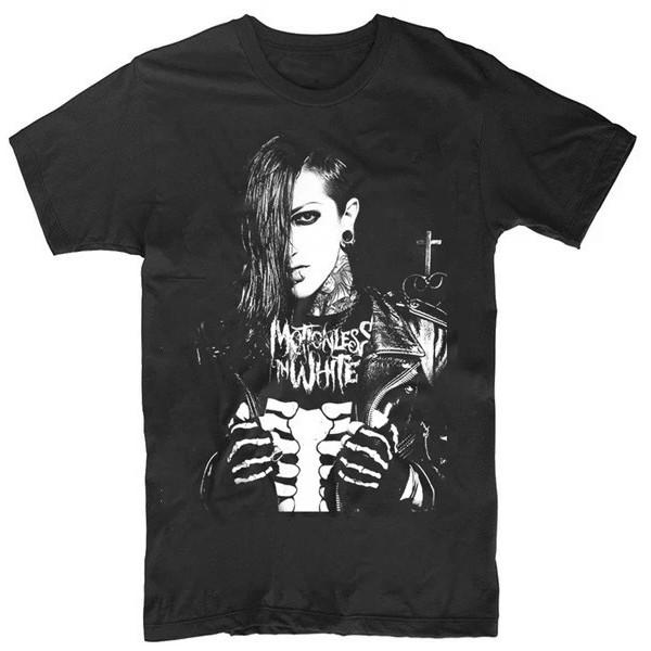 T-shirt Noir Coton Lourd S-5XL Pour Fans du Groupe Motionless In White