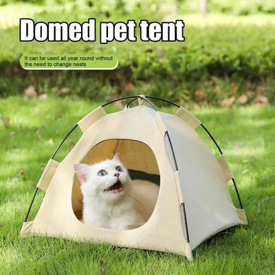 Enclosed Cat Tent Bed With Cushion, Indoor Warm Pet House For Small Cats And Kittens