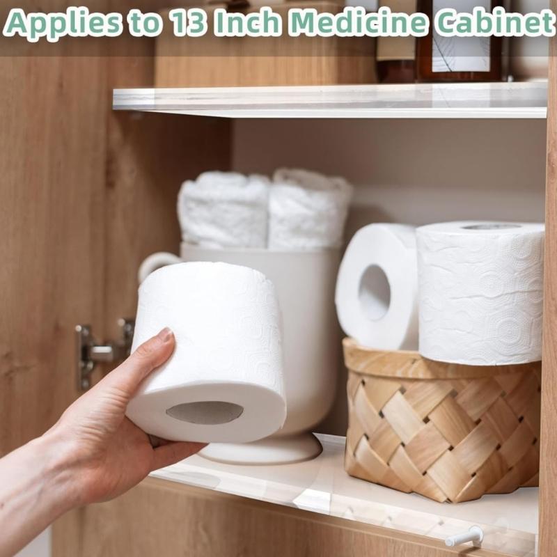Acrylic Bathroom Shelf Set Clear Medicines Cabinet Insert with High Load Capacity for Home Office Storage