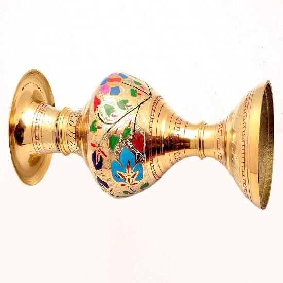 Pure Brass Flower Vase Set of Two (33.02 Cm ,Multicolor)