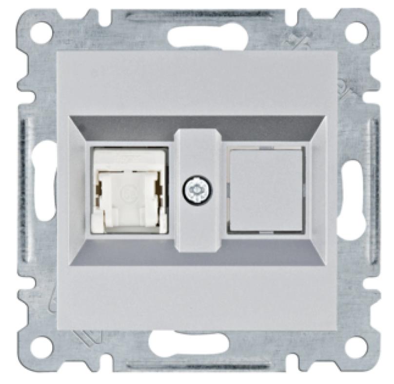 Lumina Single Computer Socket Rj45 Cat.5E Utp Silver Wl2112