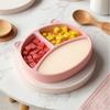 Travel Feeding Plate for Toddlers Silicone Suction Toddlers, Cute Bear Shape Unbreakable Divided Easy Clean Dish Baby Bowl, Non Slip Tray Infants And